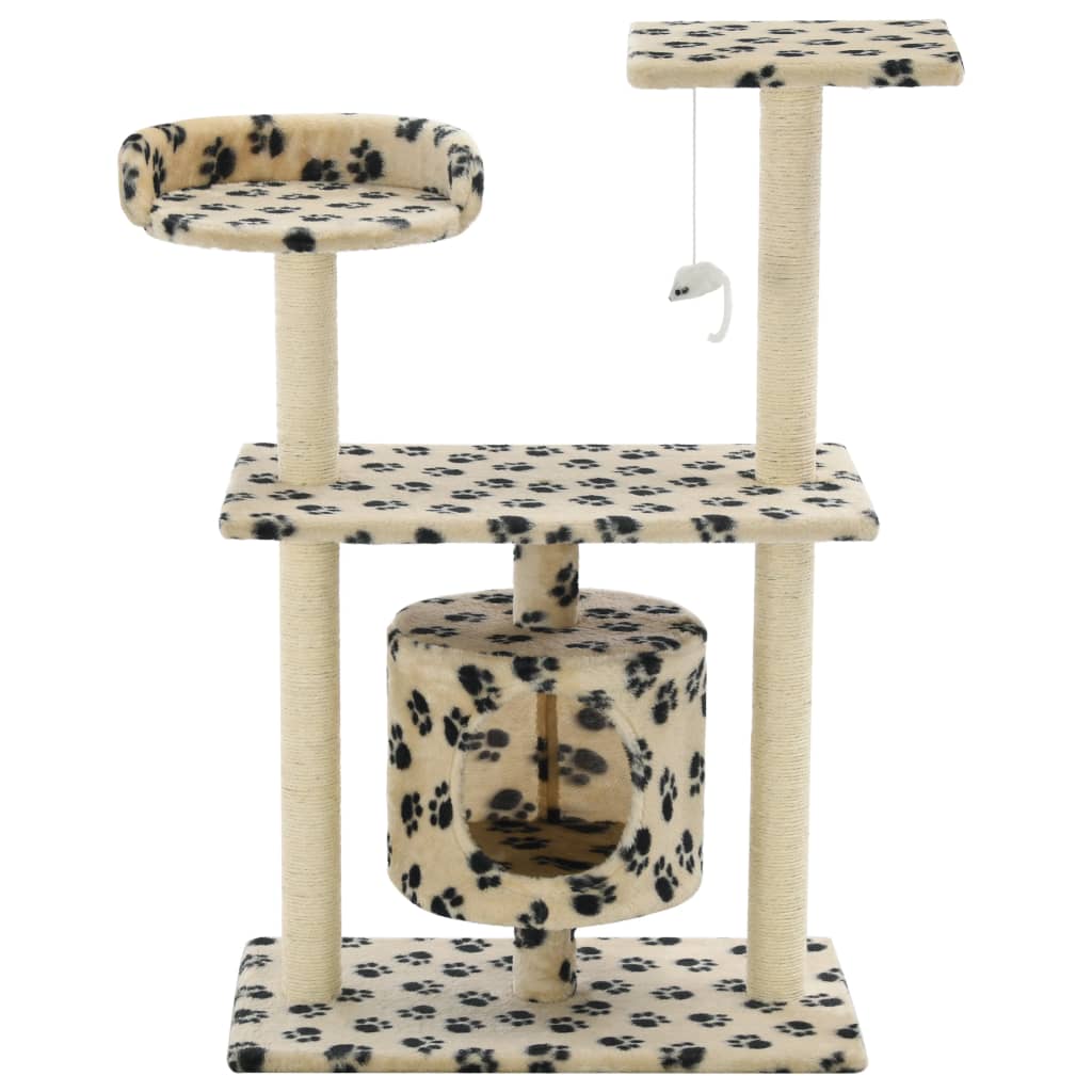 Postagem de arranhões de gato de vidaxl com sisal riscando postagens 95 cm Pootprints bege