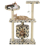 Postagem de arranhões de gato de vidaxl com sisal riscando postagens 95 cm Pootprints bege