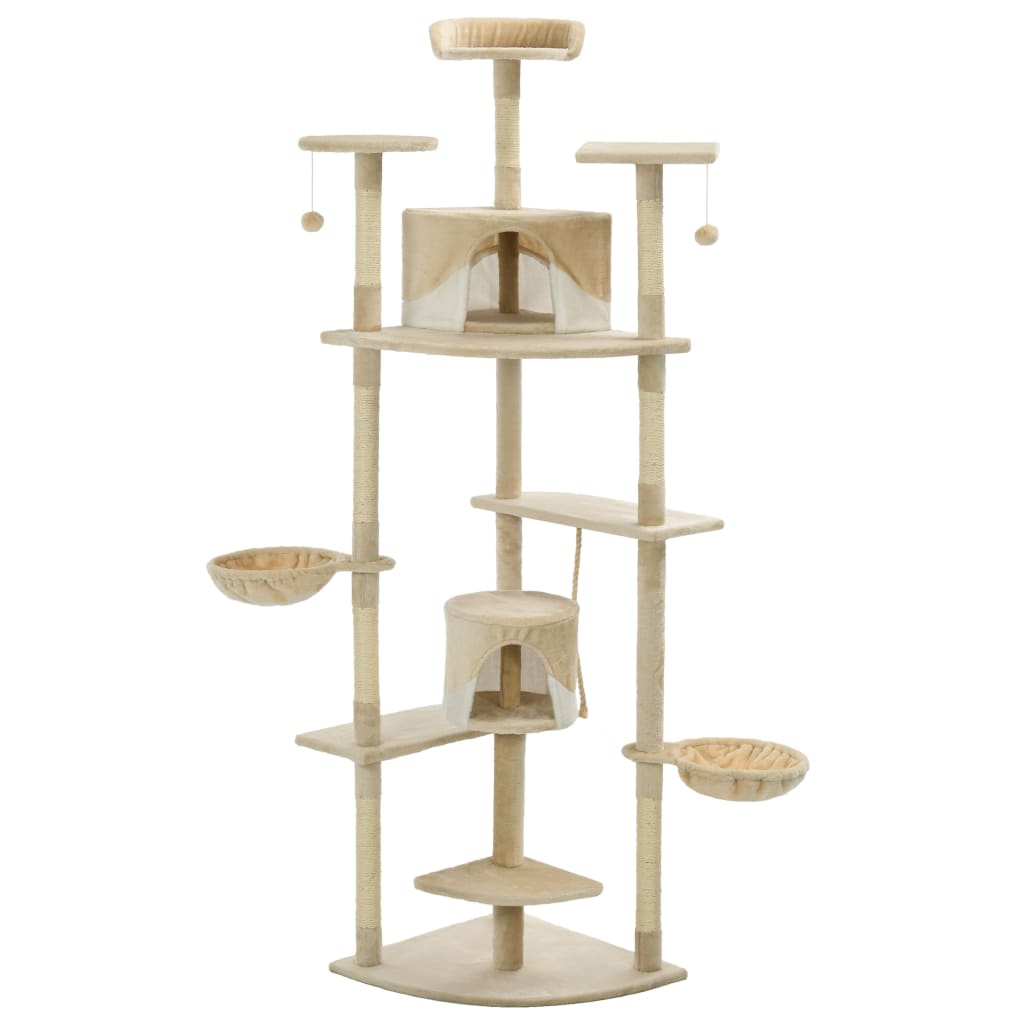 Vidaxl Cat Scraping Post z Sisal Scratosing słupki 203 cm Beige and White