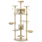 Vidaxl Cat Scraping Post z Sisal Scratosing słupki 203 cm Beige and White