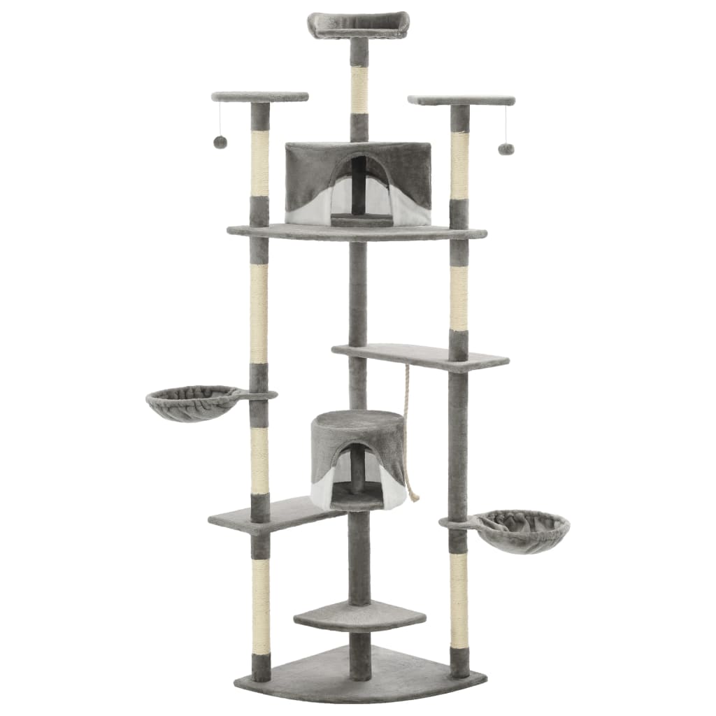 Vidaxl Cat Scraping Post med sisal skrabende stolper 203 cm grå og hvid