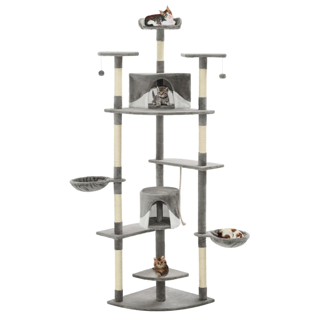 Vidaxl Cat Scraping Post med sisal skrabende stolper 203 cm grå og hvid