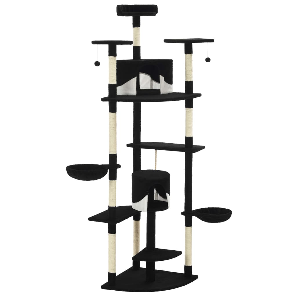 Vidaxl Cat Scratching Post med sisal skrabende stillinger 203 cm sort og hvid