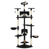 Vidaxl Cat Scratching Post med sisal skrabende stillinger 203 cm sort og hvid