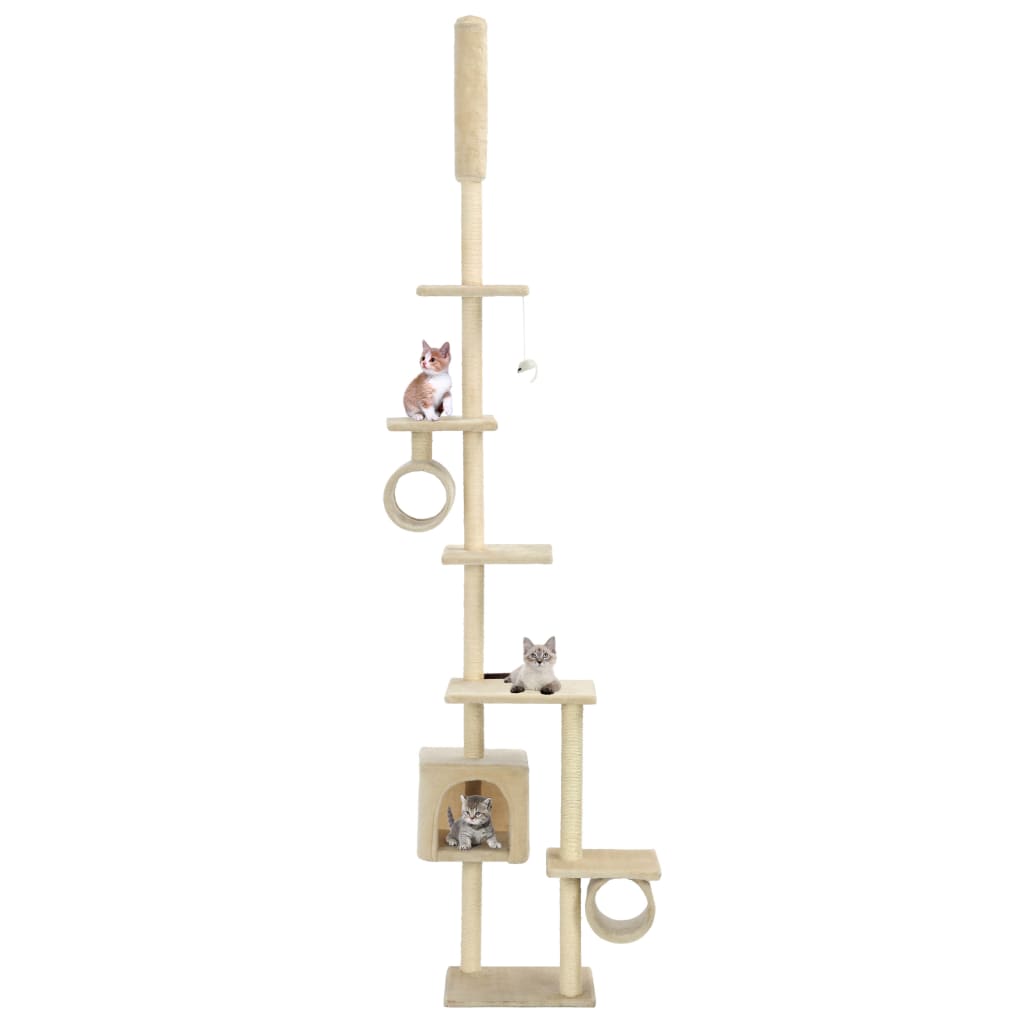 Vidaxl Cat Scrating Post z Sisal Scratosing słupki 260 cm Beige