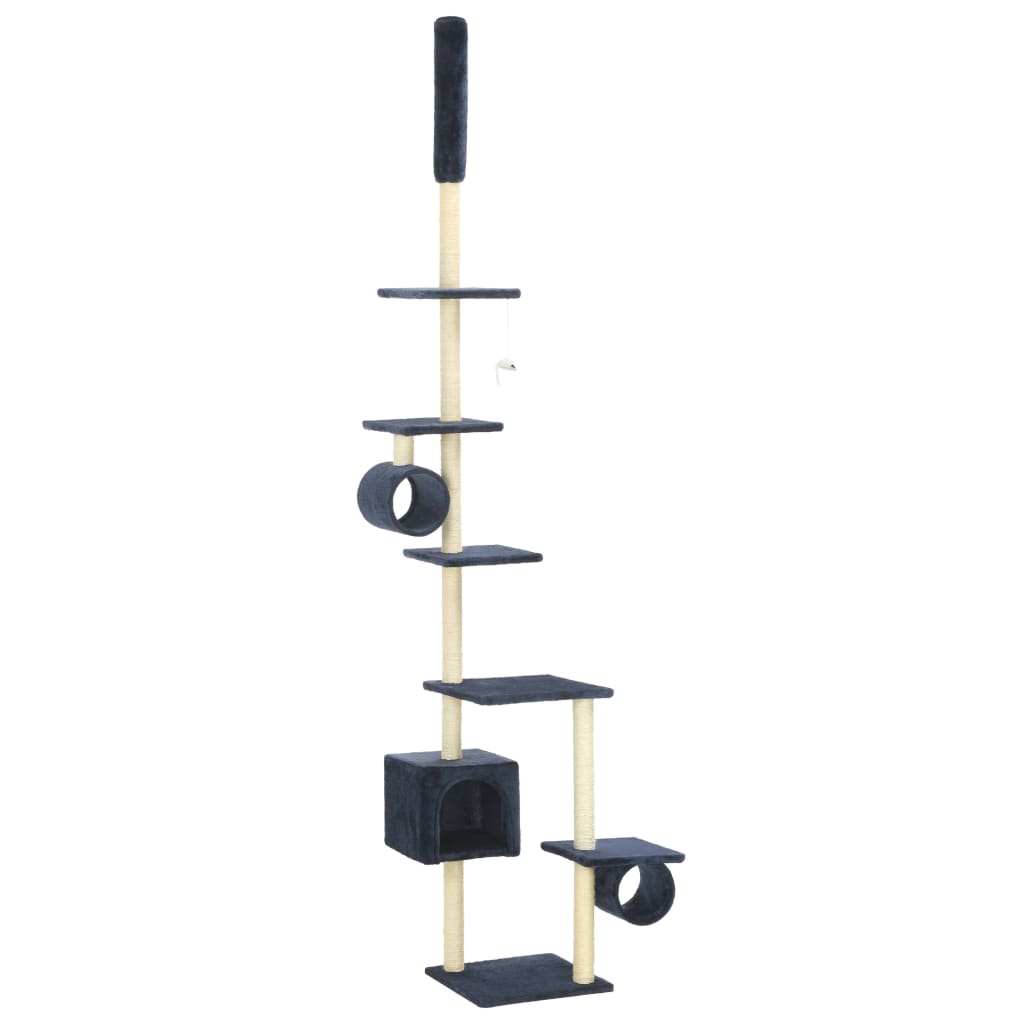Vidaxl Kaz kraazt Post mat Sisal Scratching Posts 260 cm donkelblo