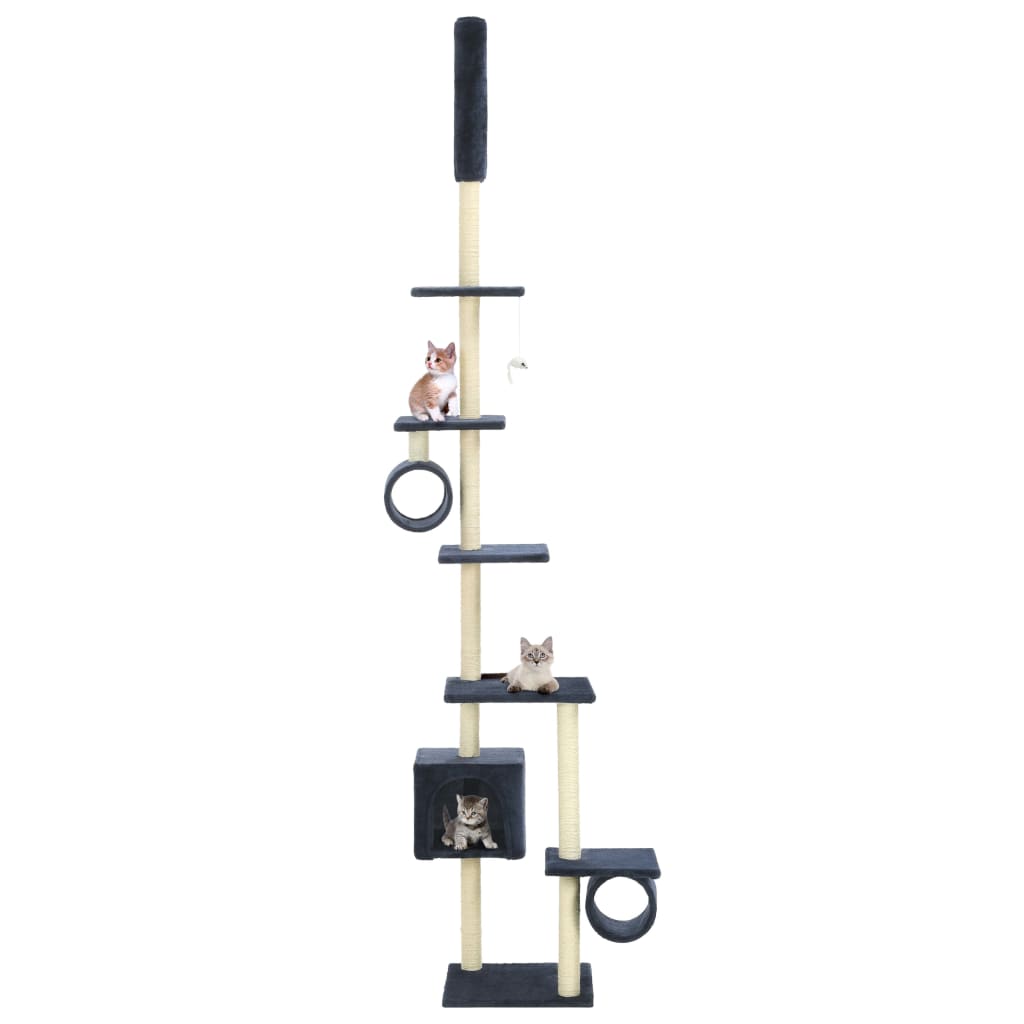 Vidaxl Kaz kraazt Post mat Sisal Scratching Posts 260 cm donkelblo