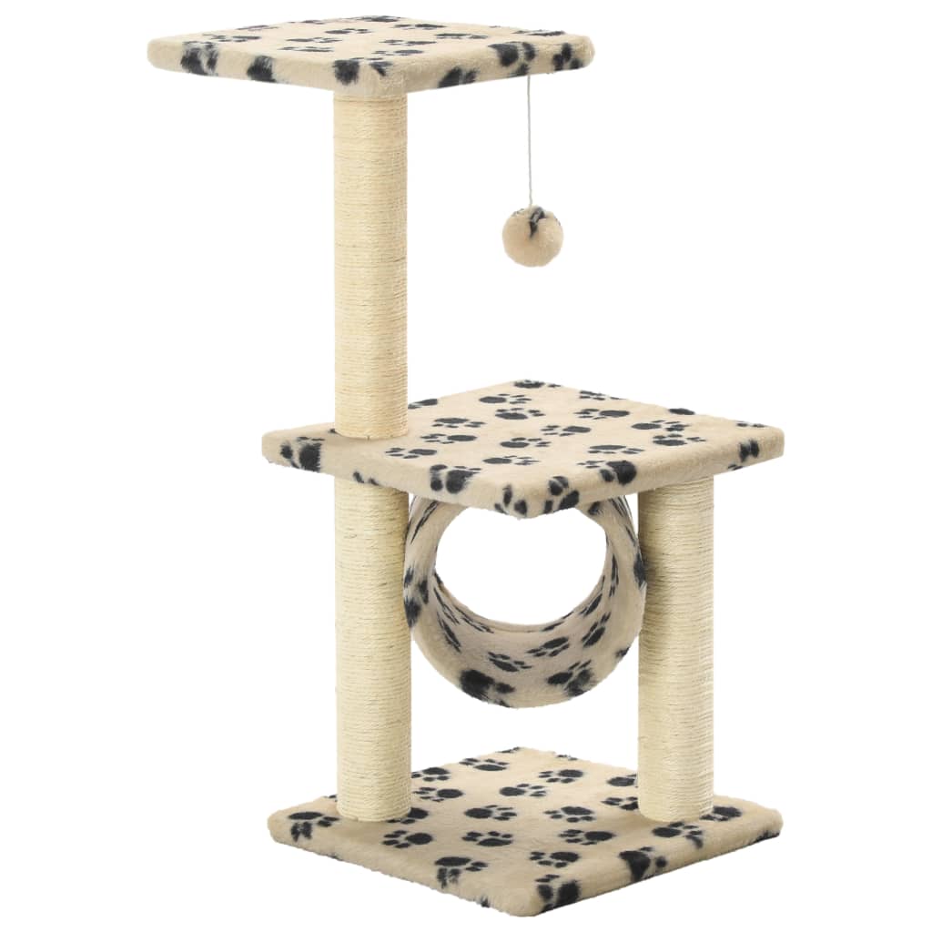VidaXL cat scratching post with sisal scratching posts 65 cm Pootprints Beige