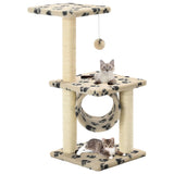 VidaXL cat scratching post with sisal scratching posts 65 cm Pootprints Beige