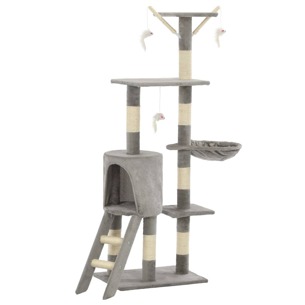 Vidaxl Cat Scracking Post s sisal škrábancovými sloupky 138 cm šedá