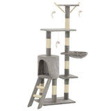 Vidaxl Cat Scracking Post s sisal škrábancovými sloupky 138 cm šedá