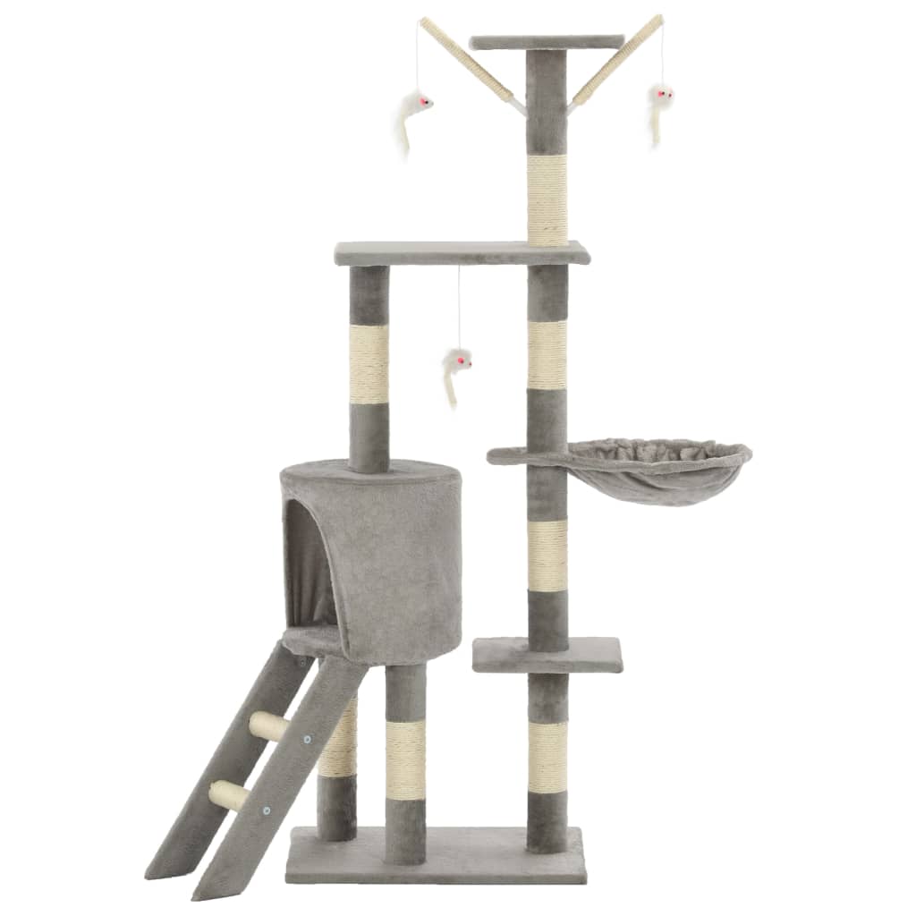 Vidaxl Cat Scracking Post s sisal škrábancovými sloupky 138 cm šedá