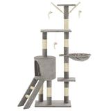 Vidaxl Cat Scracking Post s sisal škrábancovými sloupky 138 cm šedá