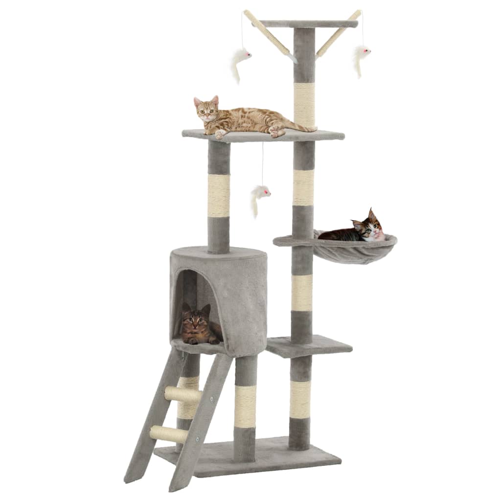 Vidaxl Cat Scracking Post s sisal škrábancovými sloupky 138 cm šedá