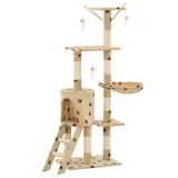 Vidaxl Cat Scrating Post z Sisal Scratosing Post 138 cm puprints Beige