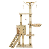 Vidaxl Cat Scrating Post z Sisal Scratosing Post 138 cm puprints Beige