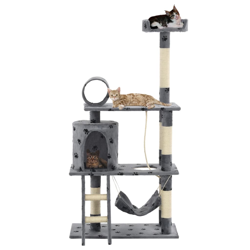 Vidaxl Cat Scrating Post z Sisal Scrating Post 140 cm puprints szary