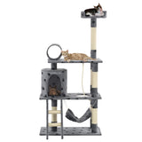 Vidaxl Cat Scrating Post z Sisal Scrating Post 140 cm puprints szary