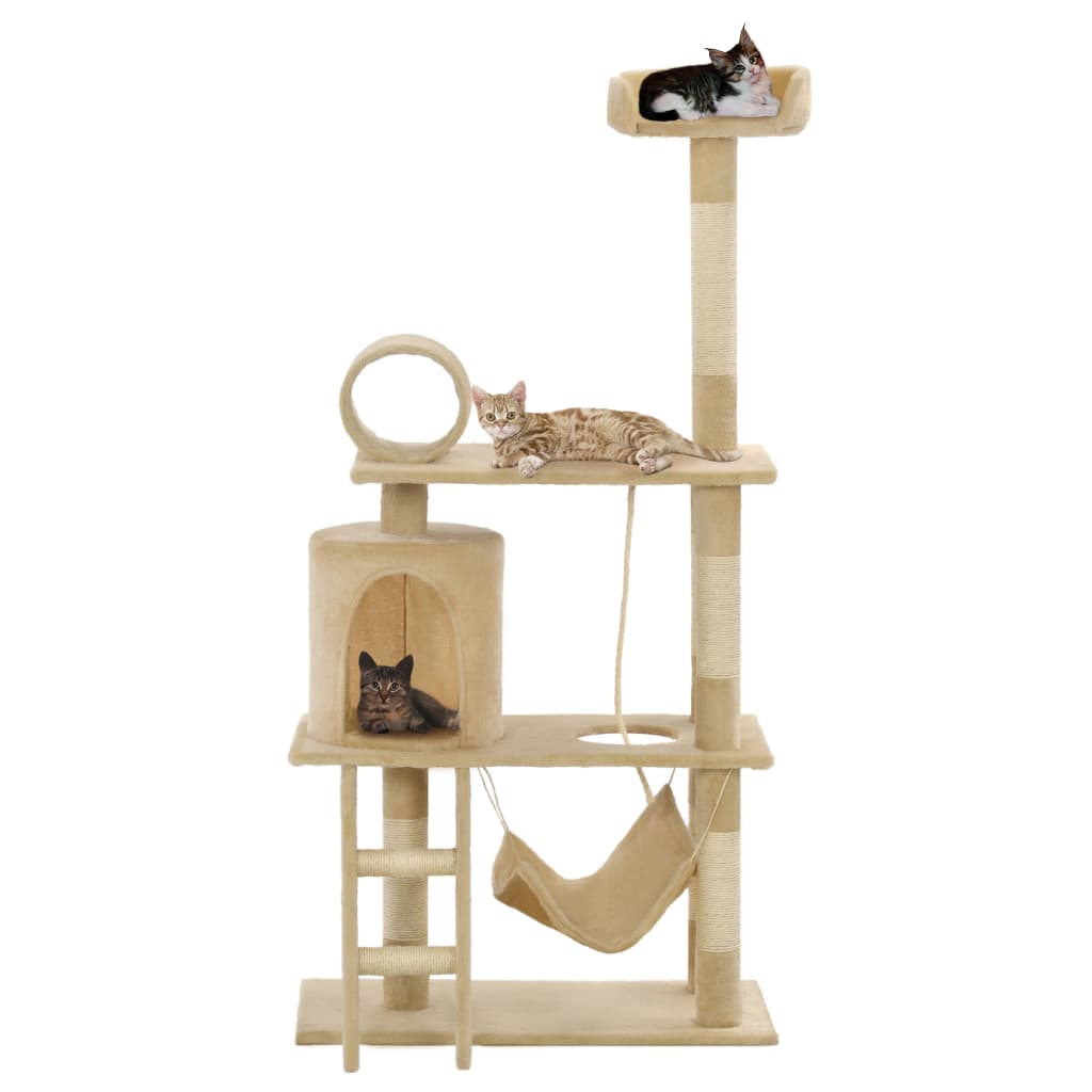 Vidaxl Cat Scrating Post z Sisal Scratosing Post 140 cm Beige