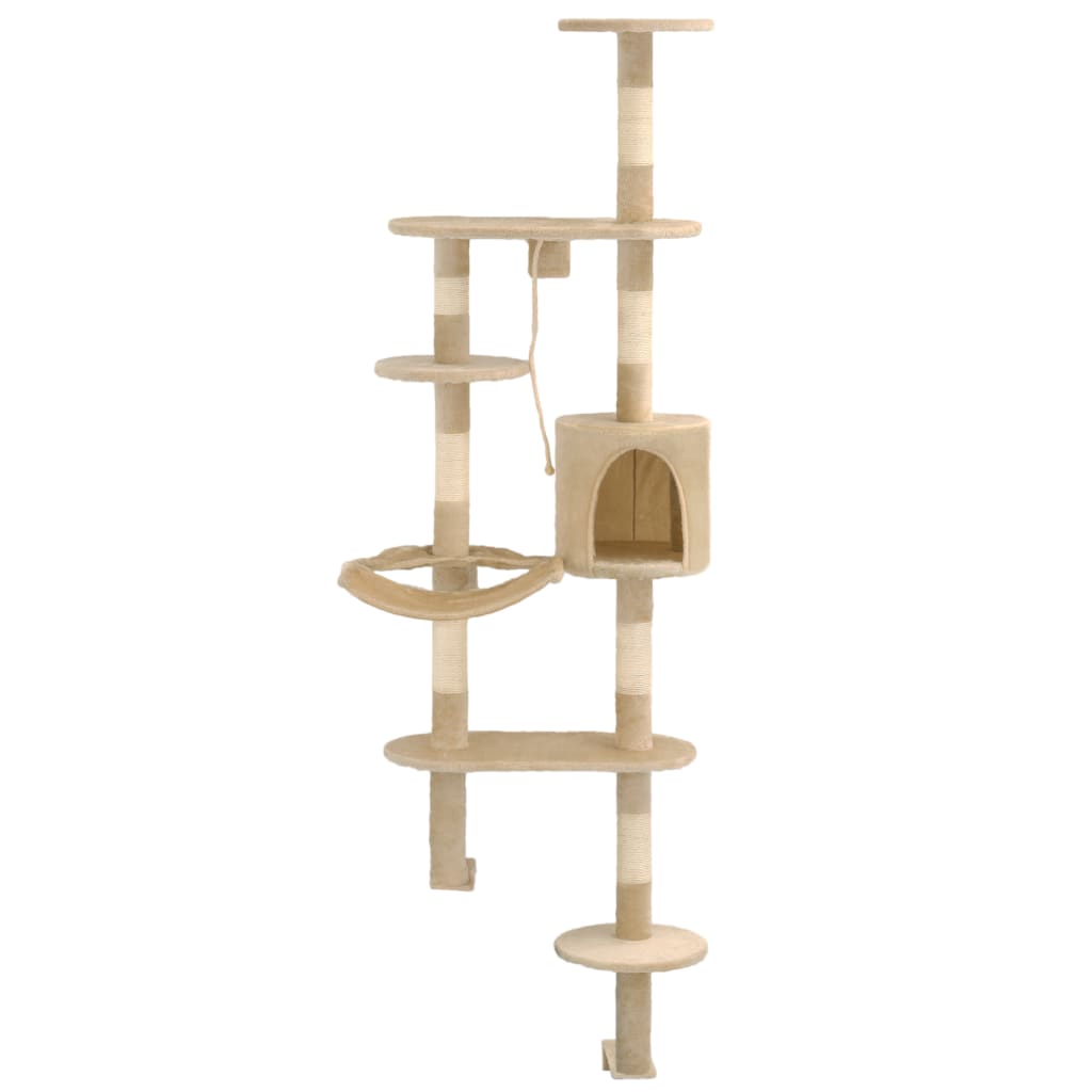 Vidaxl Cat scratching post with Sisal scratching posts Wall mounting 194 cm Beige