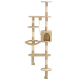 Vidaxl Cat scratching post with Sisal scratching posts Wall mounting 194 cm Beige