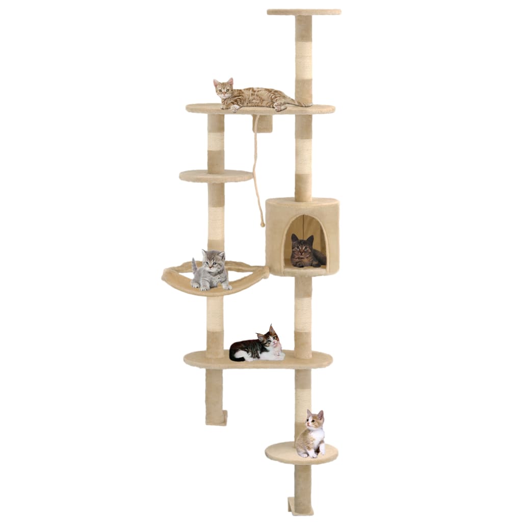Vidaxl Cat scratching post with Sisal scratching posts Wall mounting 194 cm Beige