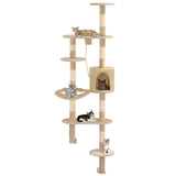 Vidaxl Cat scratching post with Sisal scratching posts Wall mounting 194 cm Beige