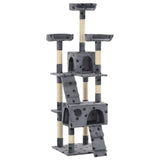 Vidaxl Cat Rangeing Post con postes de rascado de sisal 170 cm Pootprints Gray