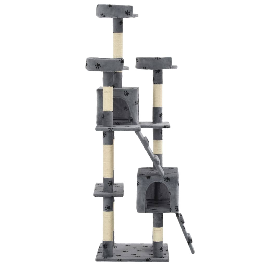 Vidaxl Cat Rangeing Post con postes de rascado de sisal 170 cm Pootprints Gray