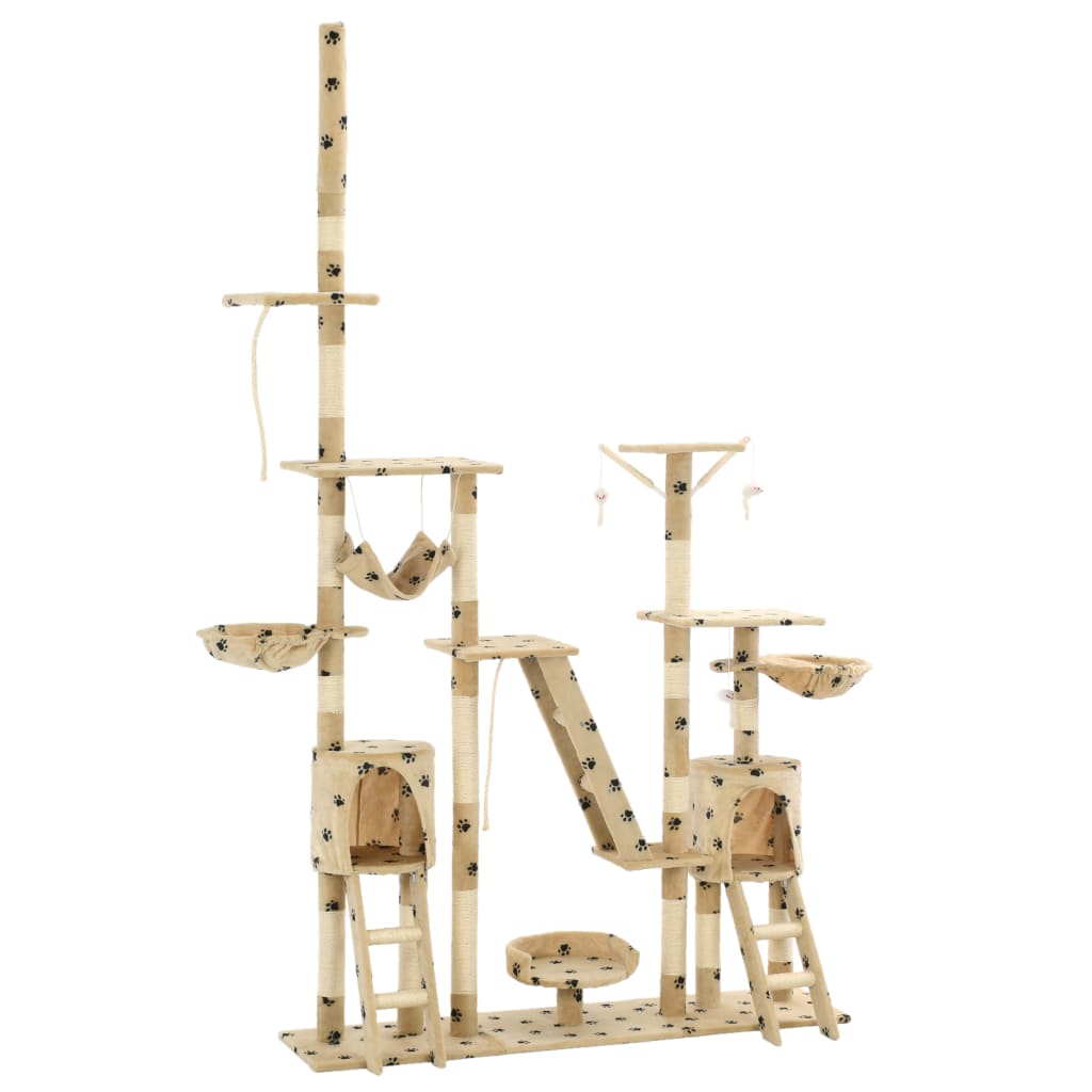 Vidaxl cat pole with sisal scratching posts 230-250 cm Pootprints Beige