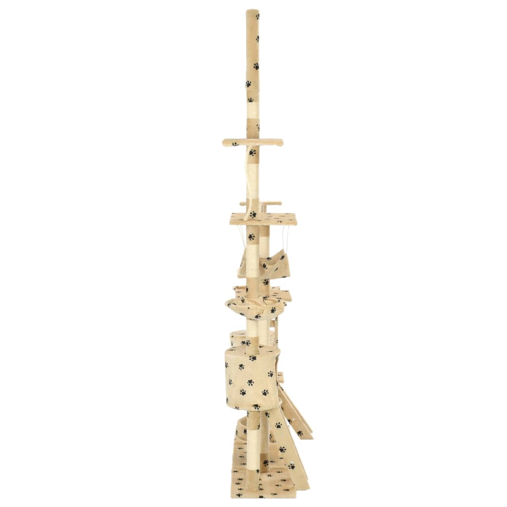 Vidaxl cat pole with sisal scratching posts 230-250 cm Pootprints Beige
