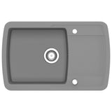 Vidaxl umivalnik enojna posoda granitne sive