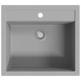 Vidaxl sink single bowl of granite gray