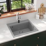 Vidaxl sink single bowl of granite gray