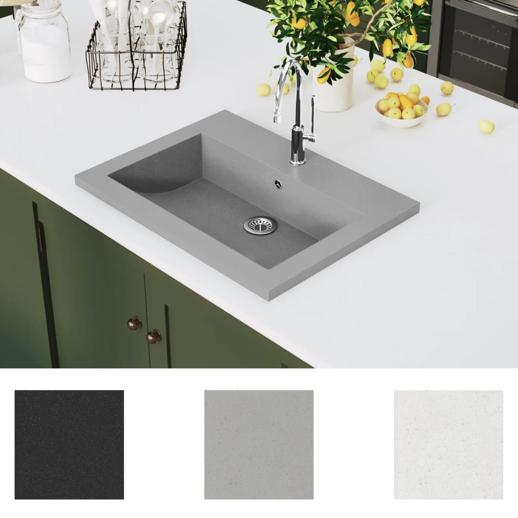 Vidaxl washbasin 600x450x120 mm granite gray