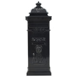 VidaXL pillar mailbox vintage style rust-resistant aluminum black