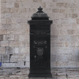 VidaXL pillar mailbox vintage style rust-resistant aluminum black