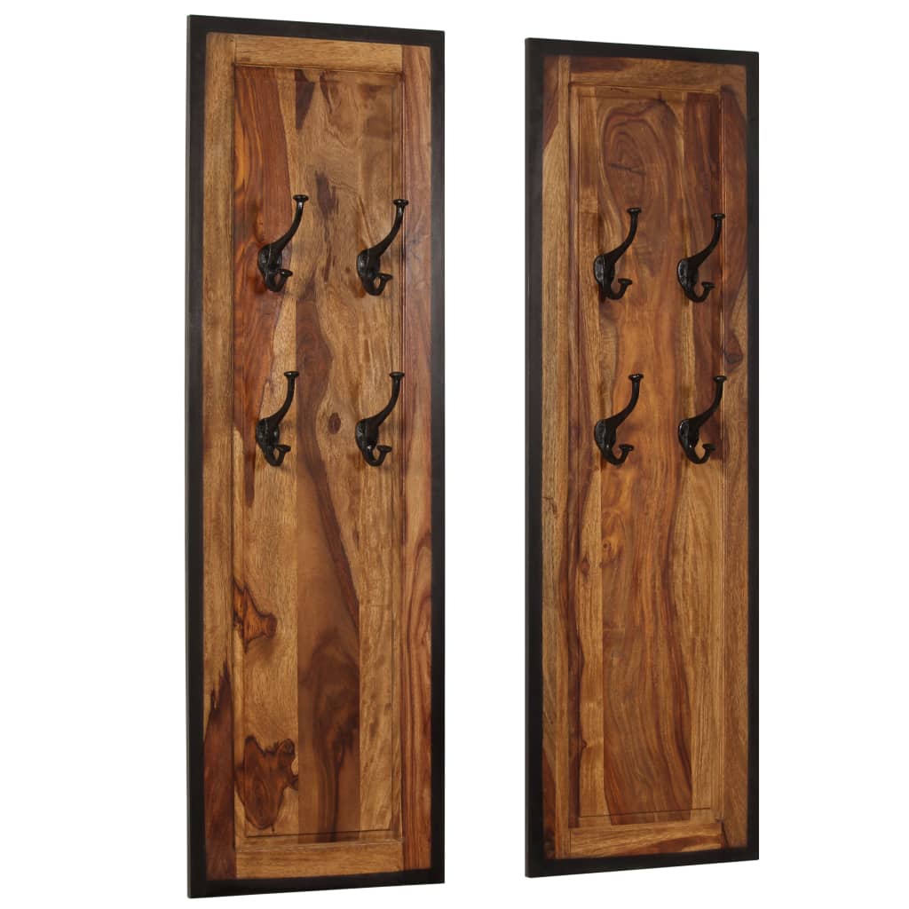 Vidaxl Coat racks 2 pezzi solido sheeshamhout