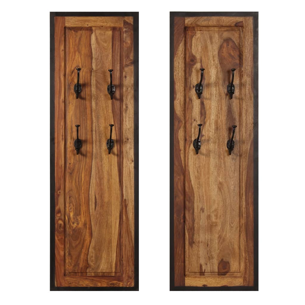 Vidaxl Coat racks 2 pezzi solido sheeshamhout