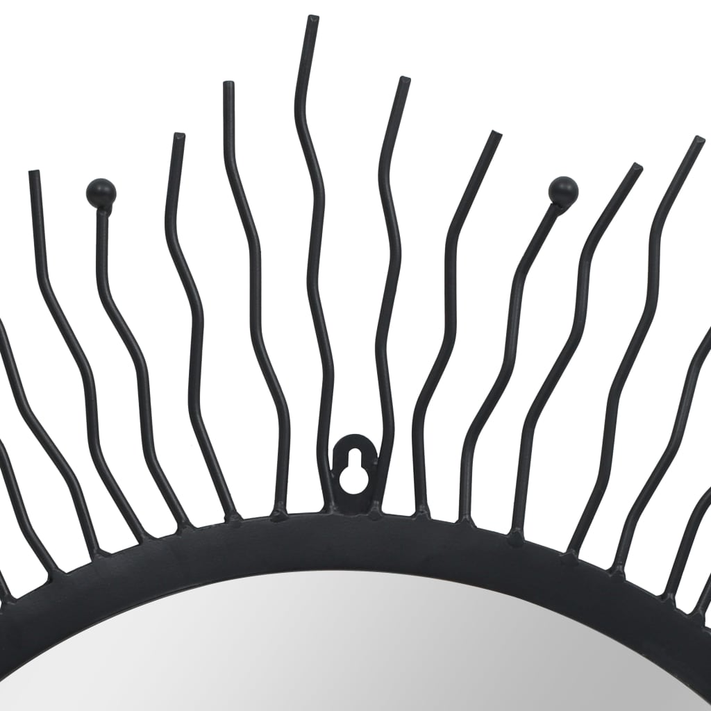 Vidaxl Wandspiegel Sunburst 80 cm schwarz