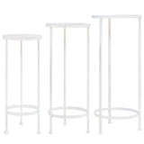 Vidaxl 3-part plant stand set Vintage style metal antique white