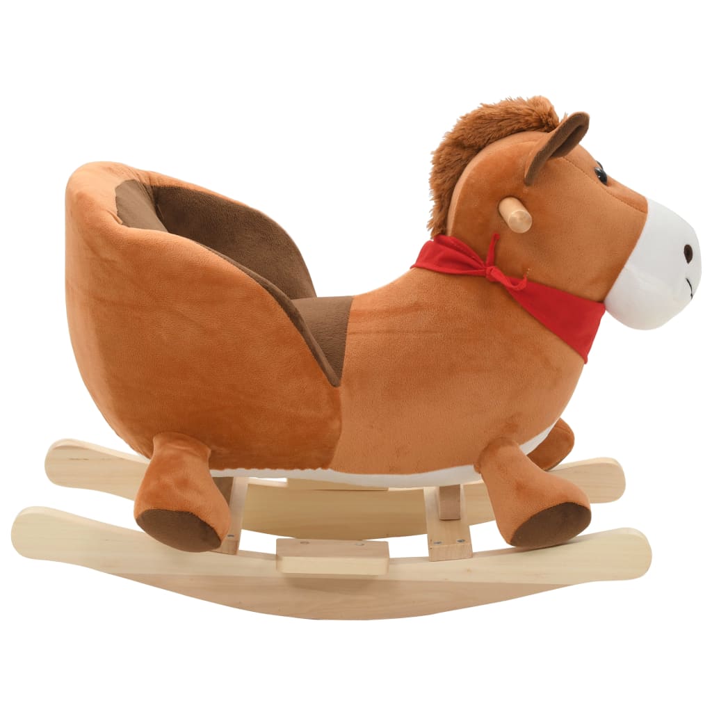 Vidaxl Hobbeldier Horse with backrest 60x32x50 cm Plush Brown