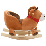 Vidaxl Hobbeldier Horse with backrest 60x32x50 cm Plush Brown