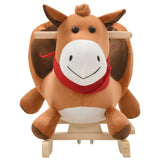 Vidaxl Hobbeldier Horse with backrest 60x32x50 cm Plush Brown