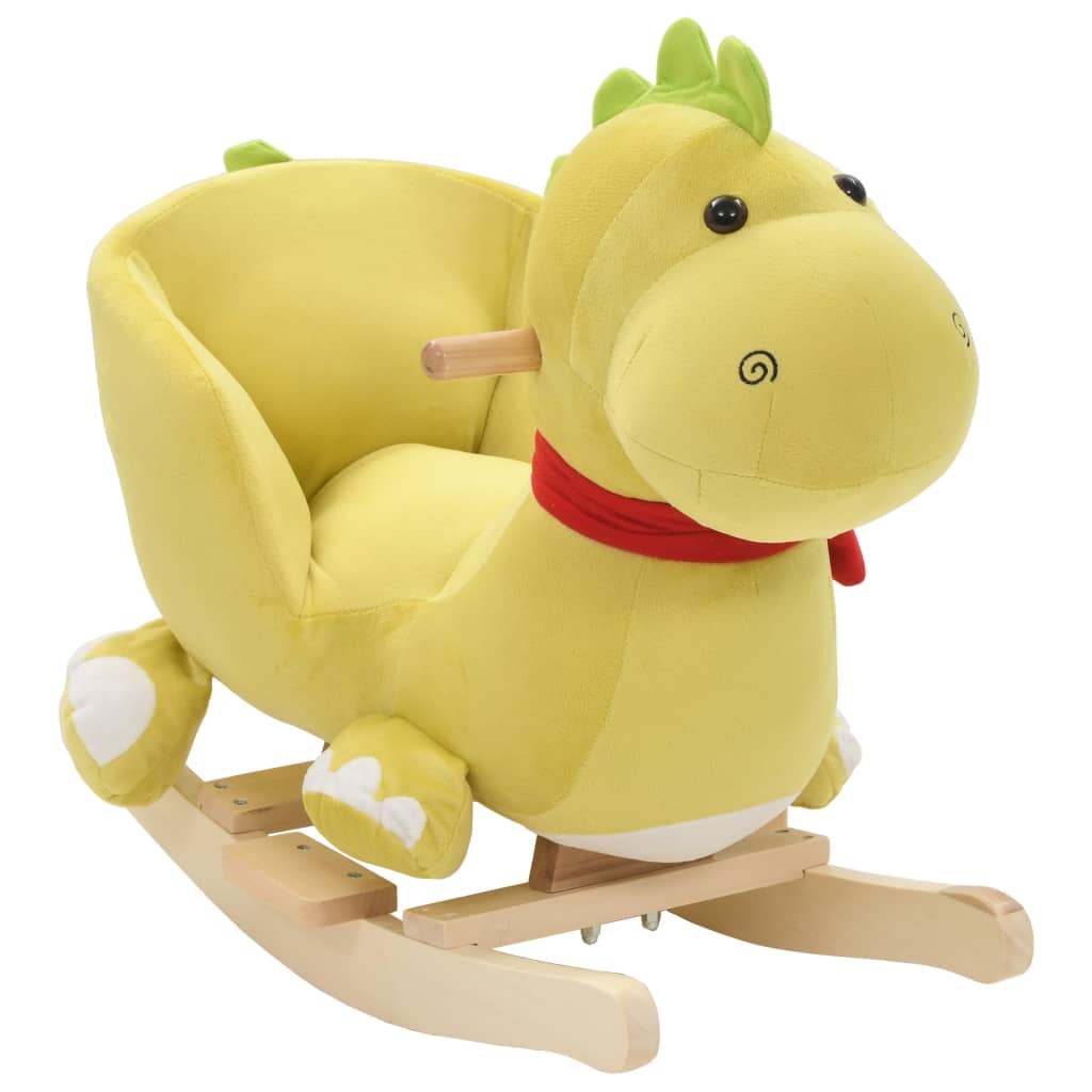 Vidaxl hobbelier draak com backrest 60x32x53 cm de pelúcia de pelúcia