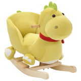 Vidaxl hobbelier draak com backrest 60x32x53 cm de pelúcia de pelúcia