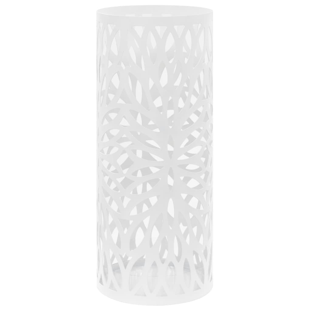 Vidaxl guarda -chuva folhas de aço branco