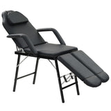 Vidaxl Sedia per trattamento facciale portatile 185x78x76 cm in pelle artificiale nera