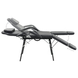 Vidaxl Sedia per trattamento facciale portatile 185x78x76 cm in pelle artificiale nera