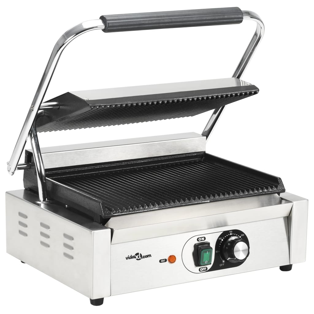 VidaXL Panini Grill grooved 2200 W 43x30.5x20 cm
